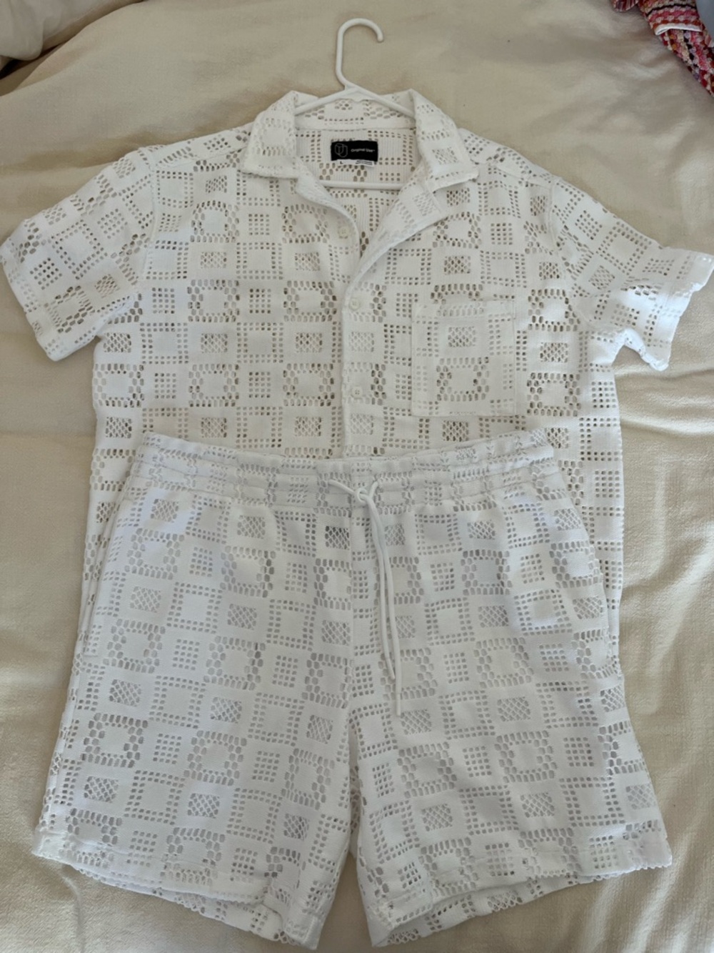 Original Use White Open-Knit Sweater